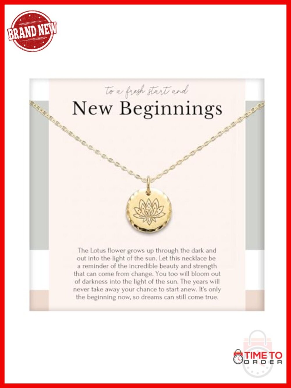 14k Gold Plated Sterling Silver New Beginnings Pendant Necklace, Adjustable